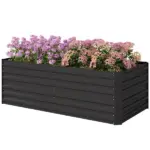 Outsunny Galvanized Raised Garden Bed, Steel Outdoor Planters with Reinforced Rods, 71" x 36" x 23", Black - Image 11