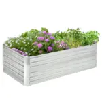 71 x 36 x 23 Inch Galvanized Raised Garden Bed with Reinforced Rods, Light Green - Image 11