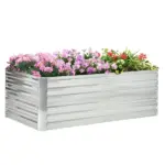 71 x 36 x 23 Inch Galvanized Raised Garden Bed with Reinforced Rods, Light Green