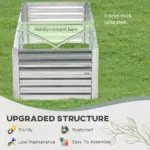 71 x 36 x 23 Inch Galvanized Raised Garden Bed with Reinforced Rods, Light Green - Image 5