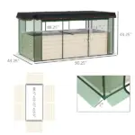 Galvanized Steel Planter Box with Crop Cage and Shade Cloth, Raised Garden Bed for Flowers, Veggies and Herbs, Beige - Image 3