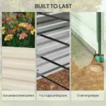 Galvanized Steel Planter Box with Crop Cage and Shade Cloth, Raised Garden Bed for Flowers, Veggies and Herbs, Beige - Image 7