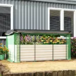 Galvanized Steel Planter Box with Crop Cage and Shade Cloth, Raised Garden Bed for Flowers, Veggies and Herbs, Beige - Image 10