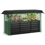 Galvanized Steel Planter Box with Crop Cage and Shade Cloth, Raised Garden Bed for Flowers, Veggies and Herbs, Dark Gray - Image 11