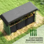 Galvanized Steel Planter Box with Crop Cage and Shade Cloth, Raised Garden Bed for Flowers, Veggies and Herbs, Dark Gray - Image 5