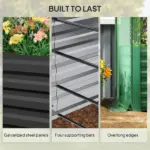 Galvanized Steel Planter Box with Crop Cage and Shade Cloth, Raised Garden Bed for Flowers, Veggies and Herbs, Dark Gray - Image 7