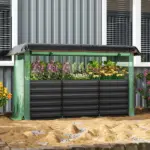 Galvanized Steel Planter Box with Crop Cage and Shade Cloth, Raised Garden Bed for Flowers, Veggies and Herbs, Dark Gray - Image 10