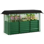 Outsunny Galvanized Steel Planter Box with Crop Cage and Shade Cloth, Raised Garden Bed for Flowers, Veggies and Herbs, Green - Image 11