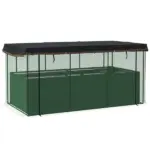 Galvanized Steel Planter Box with Crop Cage and Shade Cloth, Raised Garden Bed for Flowers, Veggies and Herbs, Green