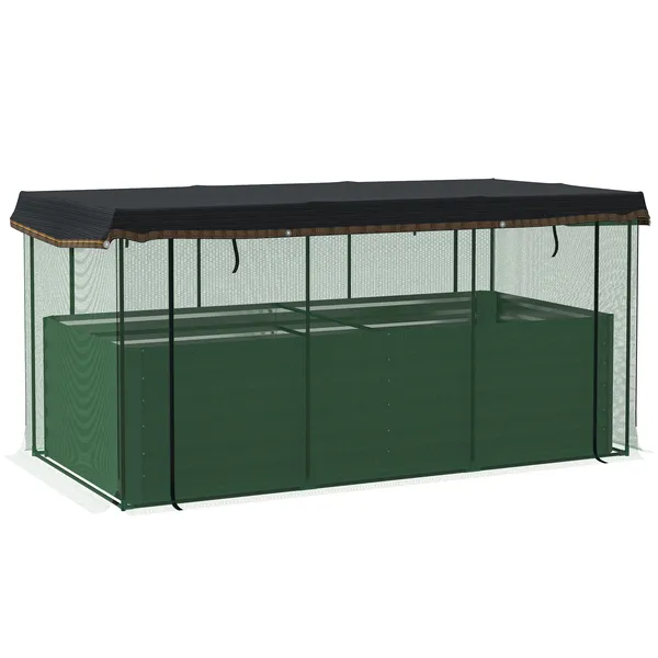 galvanized-steel-planter-box-with-crop-cage-and-shade-cloth-raised-garden-bed-for-flowers-veggies-and-herbs-green-11.webp Galvanized Steel Planter Box with Crop Cage and Shade Cloth, Raised Garden Bed for Flowers, Veggies and Herbs, Green - Image 1