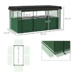 Galvanized Steel Planter Box with Crop Cage and Shade Cloth, Raised Garden Bed for Flowers, Veggies and Herbs, Green - Image 3