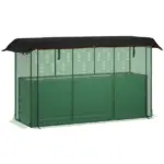 Outsunny Galvanized Steel Planter Box with Crop Cage and Shade Cloth, Raised Garden Bed for Flowers, Veggies and Herbs, Green