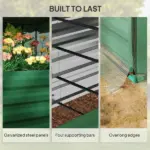 Galvanized Steel Planter Box with Crop Cage and Shade Cloth, Raised Garden Bed for Flowers, Veggies and Herbs, Green - Image 7