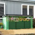 Galvanized Steel Planter Box with Crop Cage and Shade Cloth, Raised Garden Bed for Flowers, Veggies and Herbs, Green - Image 10