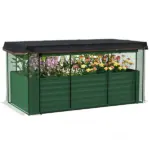 Galvanized Steel Planter Box with Crop Cage and Shade Cloth, Raised Garden Bed for Flowers, Veggies and Herbs, Green - Image 11