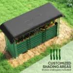 Outsunny Galvanized Steel Planter Box with Crop Cage and Shade Cloth, Raised Garden Bed for Flowers, Veggies and Herbs, Green - Image 5