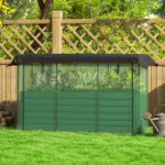 Outsunny Galvanized Steel Planter Box with Crop Cage and Shade Cloth, Raised Garden Bed for Flowers, Veggies and Herbs, Green - Image 8