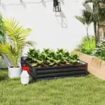 Galvanized Steel Raised Garden Bed 4x4 ft Grey Planter Box for Vegetables Flowers Herbs - Image 2