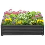 Galvanized Steel Raised Garden Bed 4x4 ft Grey Planter Box for Vegetables Flowers Herbs - Image 12