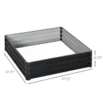 Galvanized Steel Raised Garden Bed 4x4 ft Grey Planter Box for Vegetables Flowers Herbs - Image 3