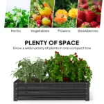 Galvanized Steel Raised Garden Bed 4x4 ft Grey Planter Box for Vegetables Flowers Herbs - Image 4