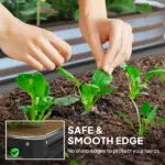 Galvanized Steel Raised Garden Bed 4x4 ft Grey Planter Box for Vegetables Flowers Herbs - Image 5