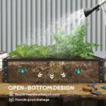 Galvanized Steel Raised Garden Bed 4x4 ft Grey Planter Box for Vegetables Flowers Herbs - Image 6