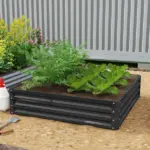 Galvanized Steel Raised Garden Bed 4x4 ft Grey Planter Box for Vegetables Flowers Herbs - Image 8