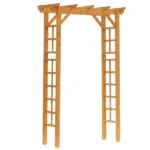 Outsunny Garden Arbor Arch Trellis 7 ft Wood with Natural Fir Side Panel for Climbing Vines Outdoor Orange - Image 11
