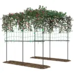 Outsunny Garden Arch Trellis, 7.3 Ft Tall Metal Plant Trellis Support with Climbing Net, Cucumber Trellis for Vegetables, Black - Image 11