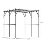 Outsunny Garden Arch Trellis, 7.3 Ft Tall Metal Plant Trellis Support with Climbing Net, Cucumber Trellis for Vegetables, Black - Image 3