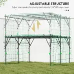 Outsunny Garden Arch Trellis, 7.3 Ft Tall Metal Plant Trellis Support with Climbing Net, Cucumber Trellis for Vegetables, Black - Image 5