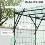 Outsunny Garden Arch Trellis, 7.3 Ft Tall Metal Plant Trellis Support with Climbing Net, Cucumber Trellis for Vegetables, Black - Image 6