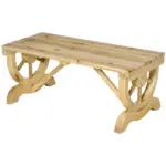 Outsunny Garden Bench 2-Person Outdoor Wagon Wheel Porch Bench Natural for Backyard Patio - Image 12