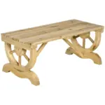 Outsunny Garden Bench 2-Person Outdoor Wagon Wheel Porch Bench Natural for Backyard Patio