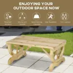 Outsunny Garden Bench 2-Person Outdoor Wagon Wheel Porch Bench Natural for Backyard Patio - Image 6