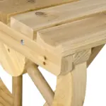 Outsunny Garden Bench 2-Person Outdoor Wagon Wheel Porch Bench Natural for Backyard Patio - Image 9