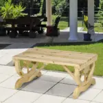 Outsunny Garden Bench 2-Person Outdoor Wagon Wheel Porch Bench Natural for Backyard Patio - Image 10