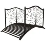 Outsunny Garden Bridge 4' Metal Arch with Scrollwork and Safety Rails Easy Assembly Black Bronze - Image 11
