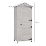 Garden Cabinet Light Gray Wooden 4-Tier Backyard Storage Shed 3 Shelves Lockable Organizer Tin Roof Magnetic Latch - Image 3