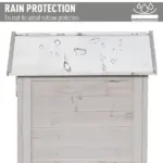 Garden Cabinet Light Gray Wooden 4-Tier Backyard Storage Shed 3 Shelves Lockable Organizer Tin Roof Magnetic Latch - Image 6