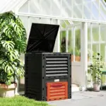 Garden Compost Bin 80 Gallon Outdoor Large Capacity Composter Fast Create Fertile Soil Aerating Box, Orange - Image 2