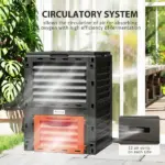 Garden Compost Bin 80 Gallon Outdoor Large Capacity Composter Fast Create Fertile Soil Aerating Box, Orange - Image 7