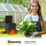 Garden Compost Bin 80 Gallon Outdoor Large Capacity Composter Fast Create Fertile Soil Aerating Box, Orange - Image 9