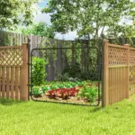 Garden Gate Chain Link Fence Gate, Galvanized Steel Garden Door for Yard Entrance Way, 47.2" x 70.9", Black - Image 8