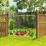 Garden Gate Chain Link Fence Gate, Galvanized Steel Garden Door for Yard Entrance Way, 47.2" x 70.9", Silver - Image 8