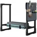 Outsunny Garden Kneeler and Seat, Heavy-Duty Foldable Gardening Stool with Thicker Soft Kneeling Pad, Extendable Steel Leg