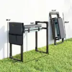 Outsunny Garden Kneeler and Seat, Heavy-Duty Foldable Gardening Stool with Thicker Soft Kneeling Pad, Extendable Steel Leg - Image 3