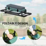 Outsunny Garden Kneeler and Seat, Heavy-Duty Foldable Gardening Stool with Thicker Soft Kneeling Pad, Extendable Steel Leg - Image 8