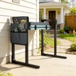Outsunny Garden Kneeler and Seat, Heavy-Duty Foldable Gardening Stool with Thicker Soft Kneeling Pad, Extendable Steel Leg - Image 10